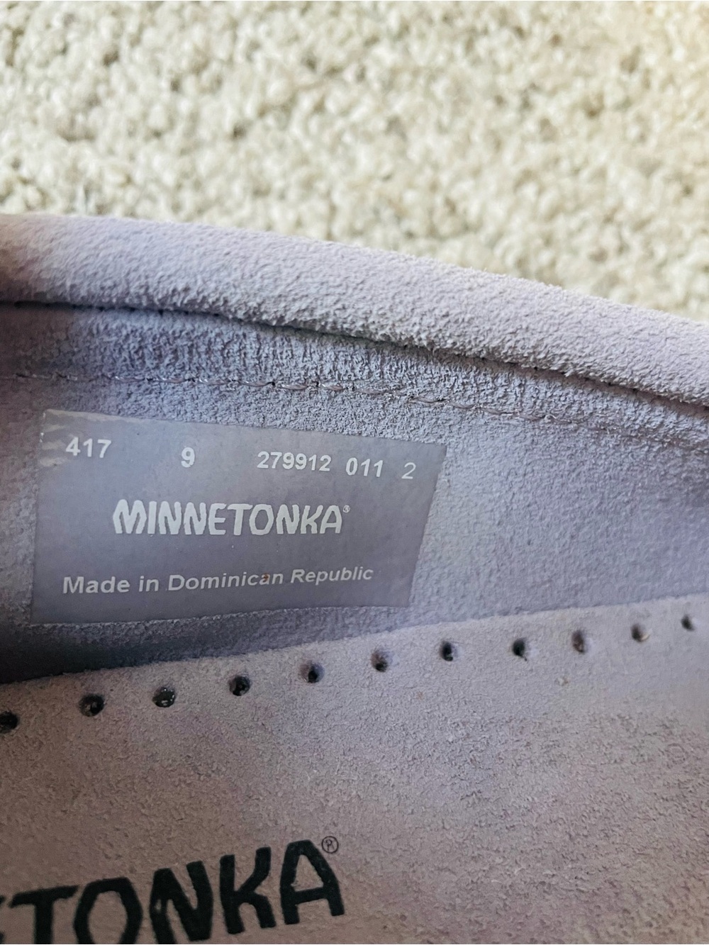 Minnetonka Women's Kitty Purple Gray Suede Moccasin Loafer NWOT - Picture 8 of 8